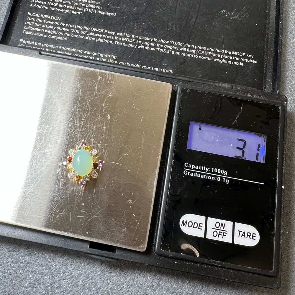 Elegant 14K yellow gold multi-gemstone pendant charm - Picture 13 of 15